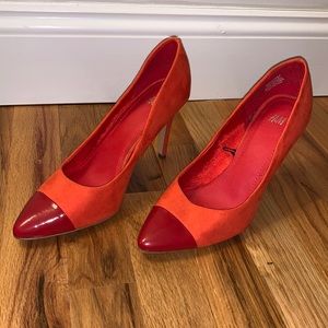 H&M circa 2015 rust/orangey/red tipped pumps